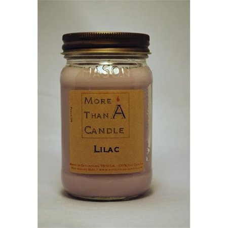 MORE THAN A CANDLE More Than A Candle LLC16M 16 oz Mason Jar Soy Candle; Lilac LLC16M